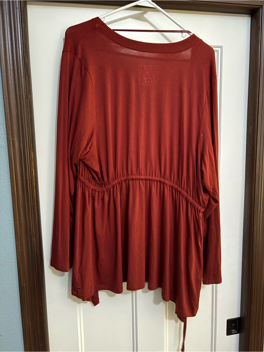 torrid Super Soft Knit Cinch Waist Drape Front Cardigan in Rust sz 3 - Picture 3 of 4
